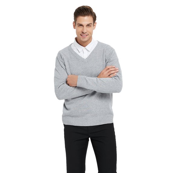 TOPTIE Men's Sweaters Casual Knitted Winter Pullover Tops-Gray-XL
