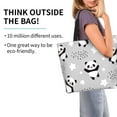 thumbnail image 3 of Bingfone Canvas Tote Bag for Women with Inner Pocket Aesthetic Cute Shopping Tote Bags Reusable Grocery Bags-Pandas, 3 of 9