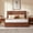 Walnut+flat bedheadboard+queen, variant on Natural Oak Corrugated Wave Wood Headboard Platform Bed frame, 44" Tall Headboard Queen Size Bed Frame, Modern Minimalist, Easy Assembly, No Box Spring Required