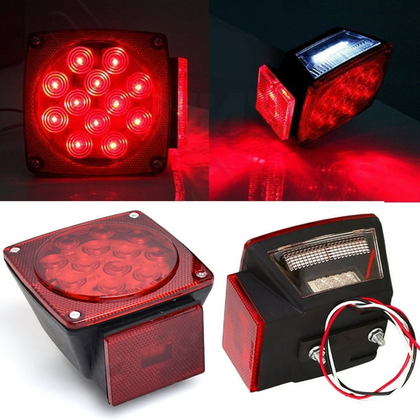 Pair Led Lights Trailer Under 80 Tail Brake Boat Stud Mount Trailer Tail Stop Light
