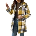 thumbnail image 6 of Uaswgudfs Women's Plaid Lapel Mid-Length Wool-Blend Coat with Pockets Lined for Fall Winter Daily Casual Work, 6 of 9