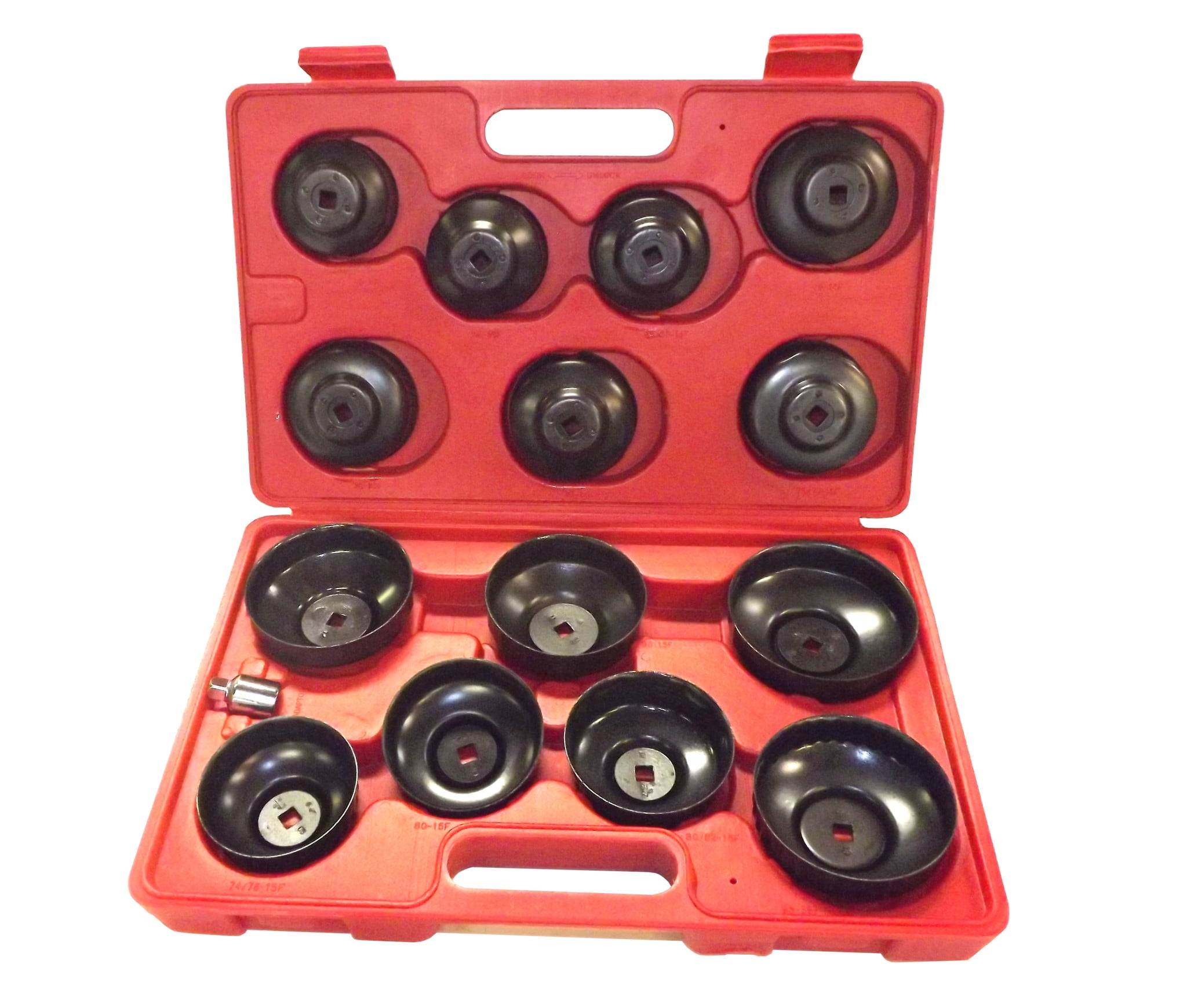 14 Piece Deluxe Oil Filter Cap Wrench Socket Tool Remover Installer Set