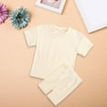 thumbnail image 2 of Ruyang Kids Girls Cotton 2 Piece Set Short Sleeve T-Shirts and Elastic Waist Shorts Solid Athletic Outfits Cute Loungewear Set, 2 of 9
