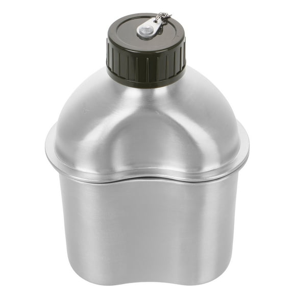 WORGEOUS  Travel Canteen Water Bottle Aluminum Kettle for Camping Silver