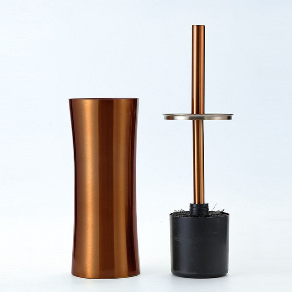 Wuweikeji Plumbing Tools,Elegant Gold Stainless Steel Toilet Brush Set: Stylish & Space-Saving Design!