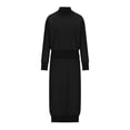 thumbnail image 4 of Jalioing Women 2 Piece Knitted Skirt Set Outfits Crop Sweater with Maxi Skirts Solid Color Elegant Dress Sets (X-Large, Black), 4 of 6