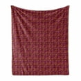 thumbnail image 1 of Brown Paisley Soft Flannel Fleece Throw Blanket, Traditional Persian Damask Art, Cozy Plush for Indoor and Outdoor Use, 50" x 60", Dark Magenta Salmon, by Ambesonne, 1 of 5