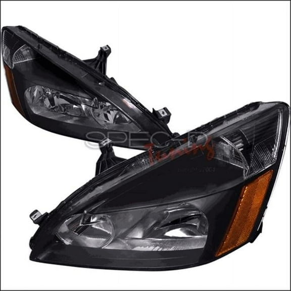 Crystal Housing Headlights for 03 to 07 Honda Accord, Black - 12 x 20 x 25 in.