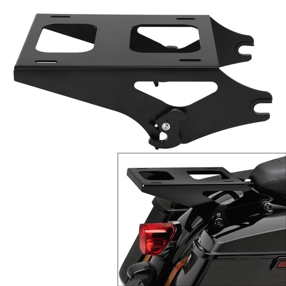 TCMT Black Motorcycle Tour Pack Luggage Rack, Detachable 2-Up Mount Rack, Fit For Harley Touring FL 14-25