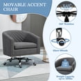 thumbnail image 5 of AVAWING Swivel Accent Chair Soft Padded Club Chair Barrel Accent Armchair with Silent Wheels, Upholstered Rivet Chair for Living Room, Bedroom, Reception Room, Office (Grey), 5 of 8