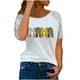 thumbnail image 1 of Blusa con estampado de cuello Rounk informal para mujer con estilo, camiseta de manga corta ahuecada, Tops de verano OAVQHLG3B Store  lin121212, 1 of 4