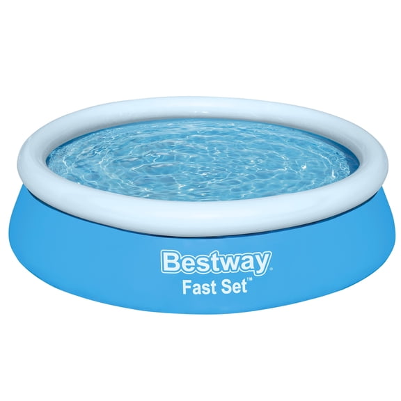 Bestway: Fast Set - 6' x 20" Inflatable Round Pool, Above Ground Splash & Wade Pool, Fill & Rise Setup, Tritech Construction, Easy Drain, Family