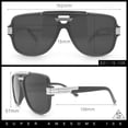 thumbnail image 3 of Classic 80s Rapper Mid Temple Flat Top Bridge Thick Plastic Racer Sunglasses Black Gold - Black, 3 of 8