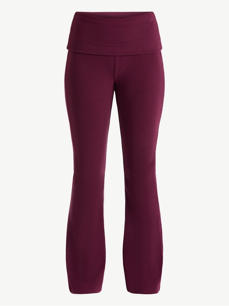 2026新品未使用Pile Border Relaxed Flare Pants No Boundaries Foldover Cozy Flare Pants, 31.5'' Inseam, Women's