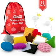 Texture Sensory Bean Bags,Toddler Sensory Toys for Babies,Preschool Toys Set of 13 Beanbags, Shape Sensory Bean Bags with Storage Bag,Develop Fine Motor & Sensory Play for Newborns’ Early Learning