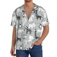 thumbnail image 3 of KLL African Animals Print Men's Shirt Short Sleeve Button Down Summer Cuba Beach Shirts- Large, 3 of 7