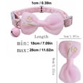 thumbnail image 2 of Cat Collar with Bow Tie and Bell Adjustable Breakaway Safety Floral Embroidery Soft Fabric for Kittens and Cats, Yellow, 2 of 3
