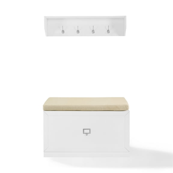 Crosley Furniture Harper 2Pc Entryway Set White - Bench & Shelf