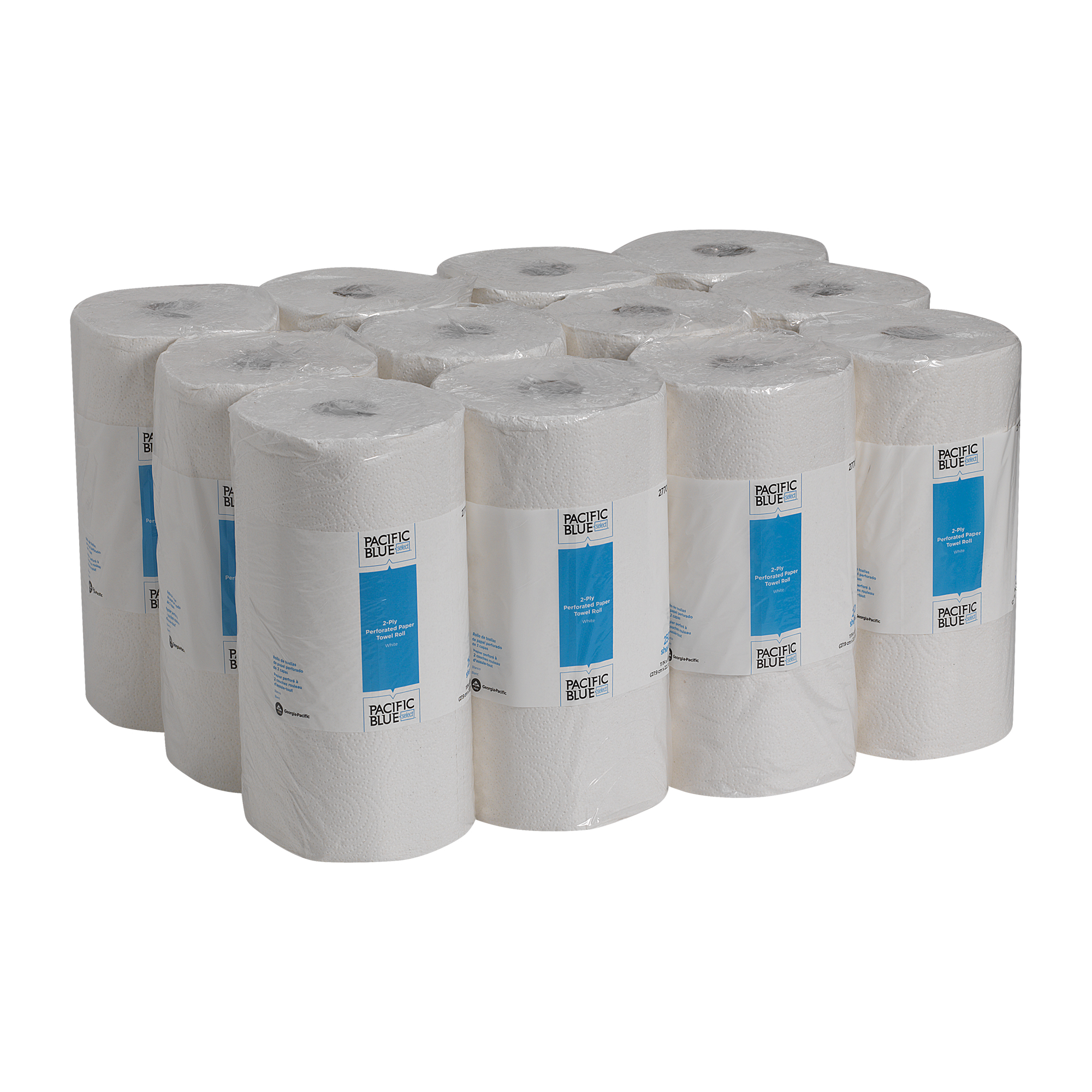 Pacific Blue Select® 2-Ply Perforated Roll Paper Towel by GP PRO (Georgia-Pacific), White, 27700, 250 Sheets Per Roll, 12 Rolls Per Case