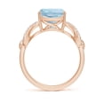 thumbnail image 2 of ANGARA Natural Criss Cross Shank Cushion 2.7 ct Aquamarine Engagement Ring in 14K Rose Gold for Women (Size-9mm) | March Birthstone, Anniversary, Jewelry Gift for Women | Natural Aquamarine Ring, 2 of 9