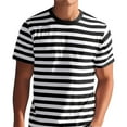 thumbnail image 4 of LWavelet Striped Men's Short Sleeve T-Shirt Lightweight Perfect for Summer Casual and Everyday Wear Black M, 4 of 5