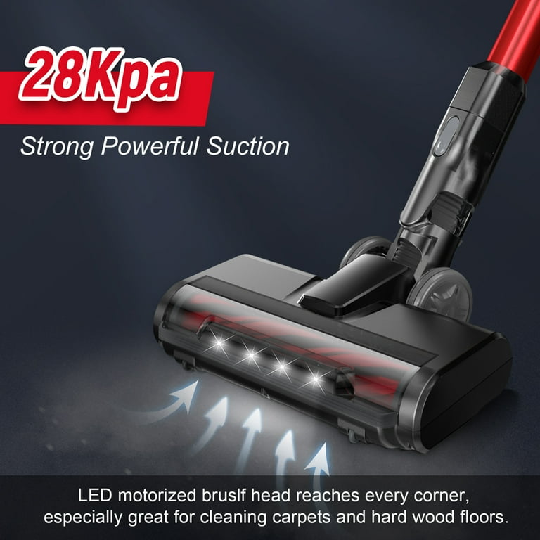 HONITURE Cordless Vacuum Cleaner 450W/38KPa Powerful Stick Vacuum Cleaner  with LCD Touch Screen, 55Min Runtime Battery, 6 in 1 Lightweight Handheld