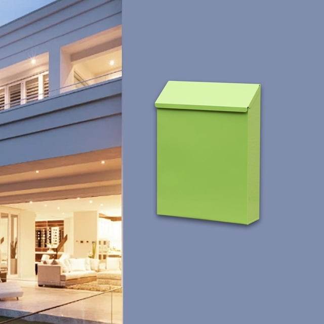 Wall Mounted Mailbox Drop Box with Lock for Outside House Outdoor Front Door Green