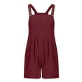 thumbnail image 6 of REALiKUN Summer Rompers for Women Dressy Casual Wide Leg Short Jumpsuits with Pockets Button Down Loose Overall Shorts, 6 of 6