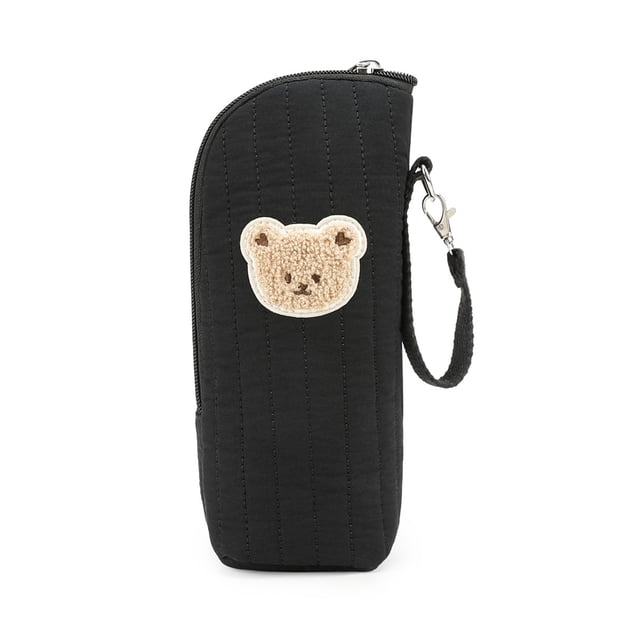 Bolsa térmica para biberones con diseño gráfico de oso, portátil, para guardar leche materna, con control de temperatura y organizador para guardería.