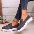 thumbnail image 3 of Women’s Casual Slip On Loafers Faux Suede Lightweight Non Slip Walking Flat Platform Dress Orthotic Shoes Gray Size 7, 3 of 7