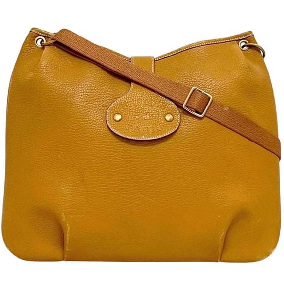 Pre-Owned Herms Rodeo Shoulder Bag f-24964, Camel Brown with Gold Leather, Ardennes, P Stamp,...