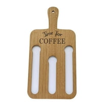 GQDIN Wooden Coffee Pod Storage Organizer Stand, Rectangular Wall Mount Holder with Handle for Keurig K-Cups, Space-Saving Coffee Pod Rack for Kitchen Countertop or Wall