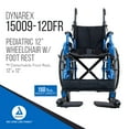thumbnail image 2 of Dynarex DynaRide Pediatric Wheelchair - Detachable Swing-Away Foot Rests and Flip-Back Padded Armrests, Calf Strap, Seatbelt - 12" x 12" Seat, 1 Wheelchair, 2 of 7