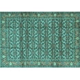 thumbnail image 1 of Ahgly Company Machine Washable Indoor Rectangle Persian Turquoise Blue Traditional Area Rugs, 5' x 7', 1 of 4