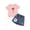Purple, variant on CHENge Little Girls 2 Piece Outfits, Heart Print T-Shirt and Frayed Denim Skirt Set for Kids Summer Wear