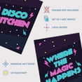 thumbnail image 4 of Pack of 3 Neon Blue and Pink Disco Kitchen Quote Retro Typography Unframed Wall Art Living Room Prints Set, 4 of 5