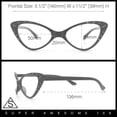 thumbnail image 3 of Womens Bling Rhinestone Gothic Cat Eye Clear Lens Plastic Fashion Eyeglasses Red, 3 of 8