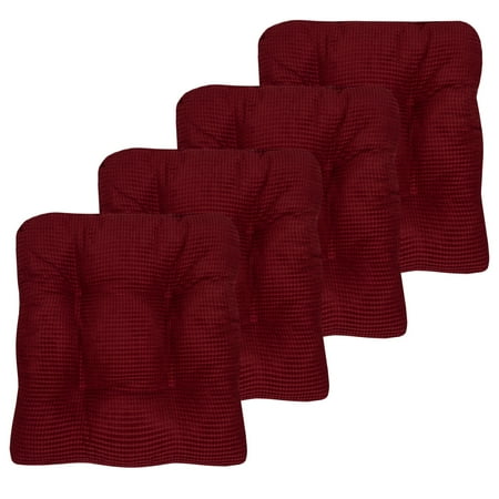 Fluffy Memory Foam Non Slip Chair Cushion Pad 2-4-6-12 Pack Burgundy