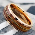 thumbnail image 5 of Tungsten Rings for Men Wedding Bands for Him Womens Wedding Bands for Her 8mm Rose Gold Whiskey Barrel Wood-Guitar, 5 of 7
