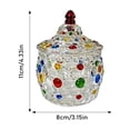 thumbnail image 3 of Glass Candy Jar with Lid, 11cm Colorful Dot Candy Dish for Dessert, Cookie, Jewelry, Wedding Party Decor, Kitchen & Tabletop Storage (4.33x3.15in), 3 of 8