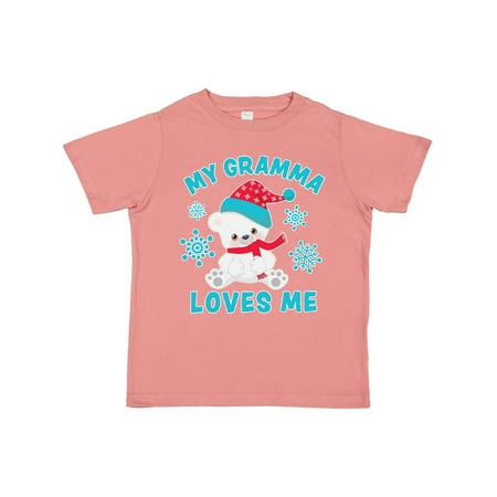 

Inktastic Polar Bear My Gramma Loves Me in Santa Hat with Snowflakes Gift Toddler Boy or Toddler Girl T-Shirt