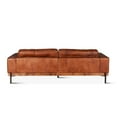 thumbnail image 3 of World Interiors Chiavari Leather Upholstered Sofa in Vintage Cognac Brown, 3 of 8