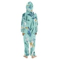 thumbnail image 3 of Soft Big Kids Onesie Pajamas Cozy Loose-Fit Jumpsuits for kids with Pockets for Christmas Lounge & Play Tropical Flowers and Birds, 3 of 8