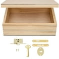 thumbnail image 4 of 2 Sets Jewelry Boxes Decor Toolchest Small Locks Padlock Latch Antique Keys Wooden Box Hardware Accessories Gift Box Zinc Alloy, 4 of 6