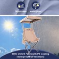 thumbnail image 2 of Young Wood Portable Camping Chair with Shade Canopy and Side Pocket Design, Khaki, 2pcs, 2 of 7