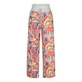 thumbnail image 4 of Dyegold Lounge Pants Women Comfy Casual Pajama Y2k Pants Floral Print Drawstring High Waist Wide Leg Palazzo Lounge Pants, 4 of 6