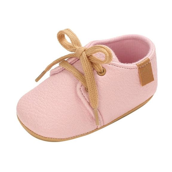 Huowey Autumn Children Baby Shoes Boys Girls Non- Lightweight Lace Up Comfortable Solid Color Simple Style Lovely Footwear, 0-6 Months
