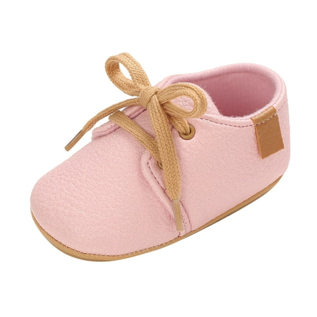 PMVFHDE Espadrilles Plateforme pour Tout-Petits Printemps et Automne Chaussures Bébé Garçons et Filles Légères à Lacets Confortables Couleur Unie Style Espadrilles Bébé Rose, 6-12 Mois