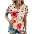 thumbnail image 2 of My Items Ordered by Me Recently Woman Shirts Summer Women's V-Neck Fashion Casual Short-Sleeved Spring And Summer Top, 2 of 4