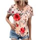 thumbnail image 2 of Fiudx Liquidación de Ofertas Flash Top Informal de Primavera y Verano de Manga Corta con Cuello En V para Mujer, 2 of 4